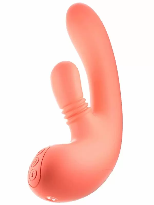 Инновационный вибратор-кролик Amovibe Vibella, 27 см, силикон, оранжевый