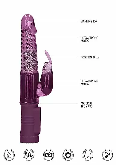 ВИБРАТОР КРОЛИК ROTATING RABBIT - фиолетовый