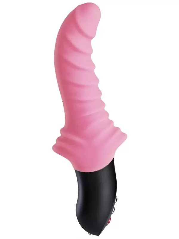 Ребристый пульсатор Stronic Drei, 24 см, 10 режимов, нежно-розовый