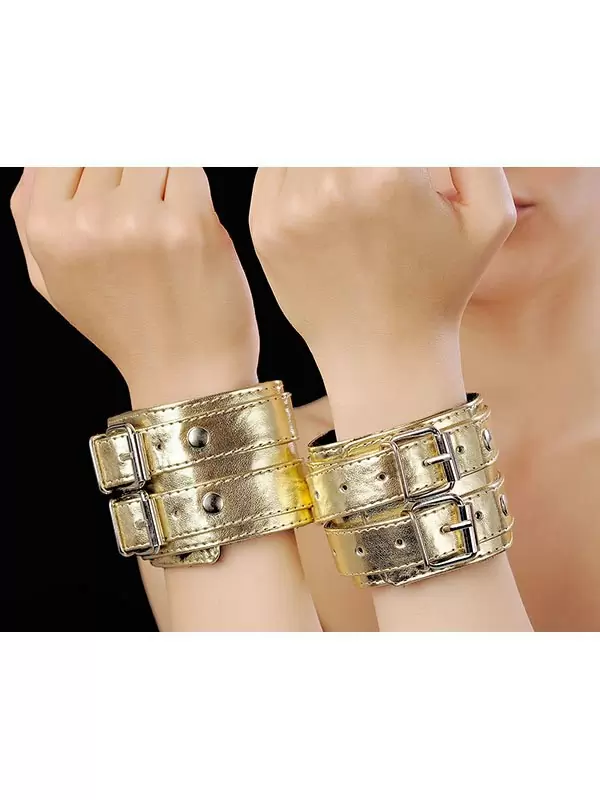 Наручники с двойной застежкой Sitabella с мехом – золотистый