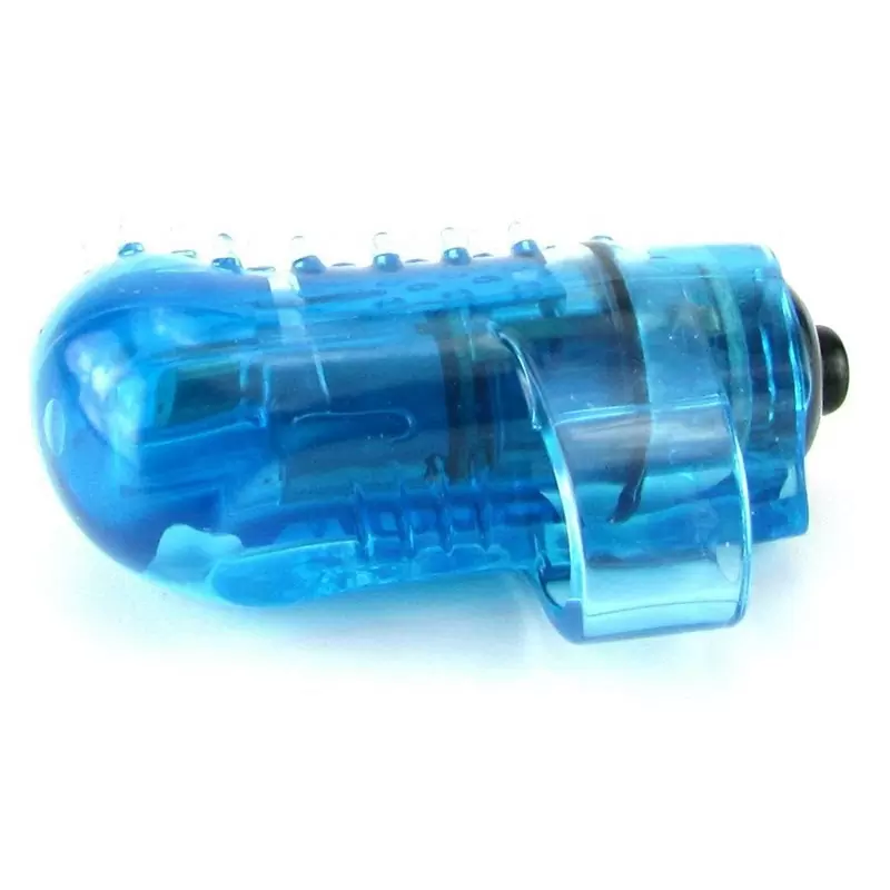 Вибростимулятор на палец Screaming O - Fing O с щетинками – синий