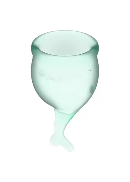 Набор менструальных чаш Satisfyer Feel secure Menstrual Cup, 15 и 20 мл, силикон, светло-зеленый