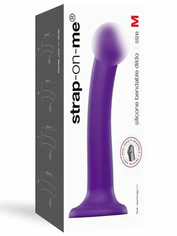 Реалистичный фаллоимитатор Strap-On-Me Dildo Dual Density Semi-Realistic, гнущийся, 18 см, фиолетовый