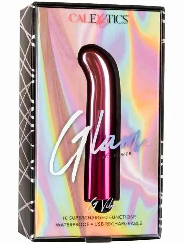 Изогнутая вибропуля Glam, 9 см, 10 режимов, розовый