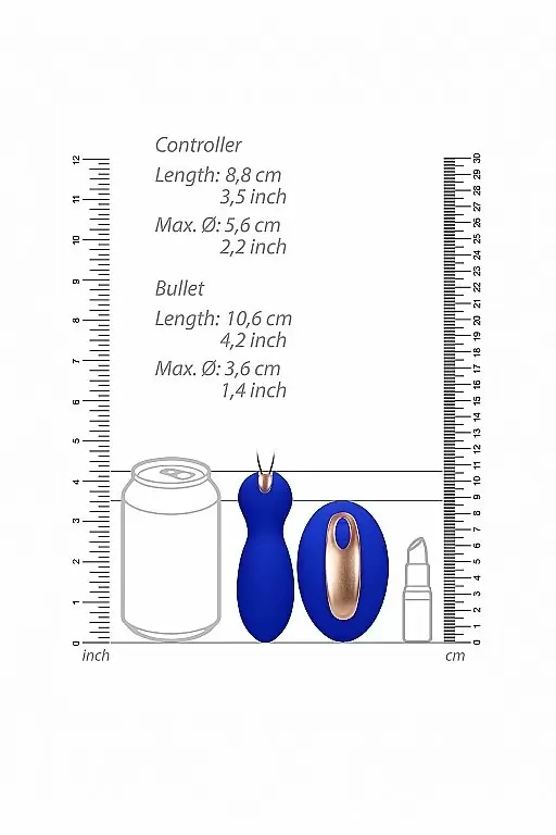 Виброшарики с вибропультом управления Purity (синие)