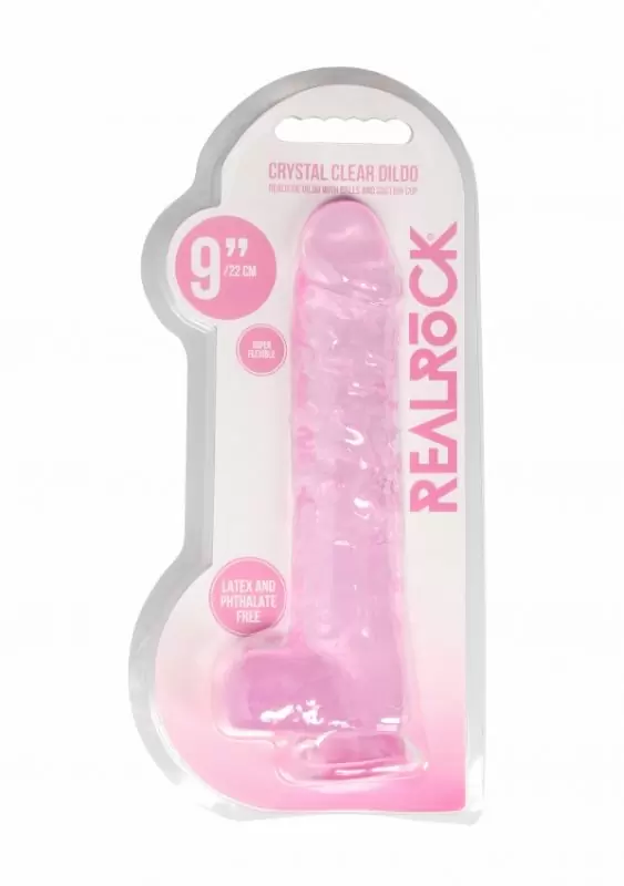 Фалоимитатор из эластомера 25 см. Realistic Dildo With Balls (розовый)