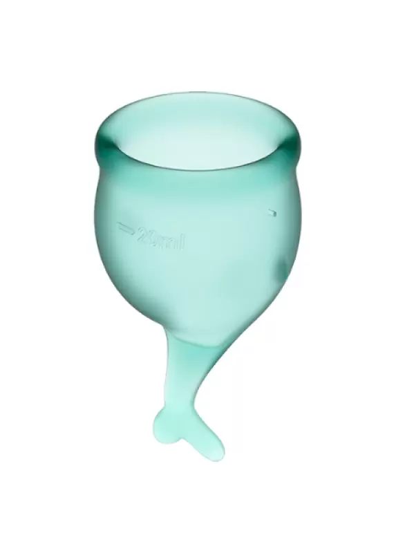Набор менструальных чаш Satisfyer Feel secure Menstrual Cup, 15 и 20 мл, силикон, зеленый