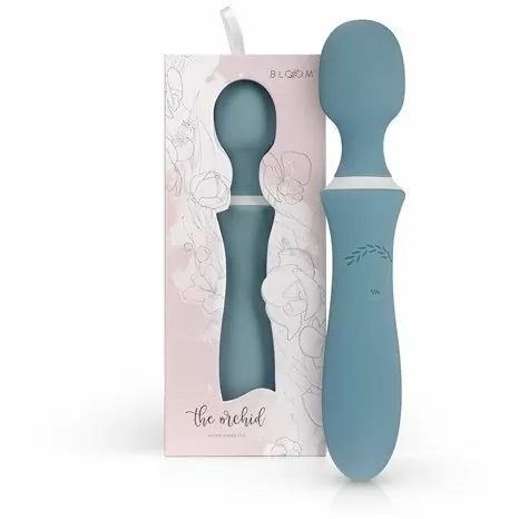 Мощный вибратор The Orchid Wand Vibrator, 5 режимов, 25,5 см, силикон, голубой