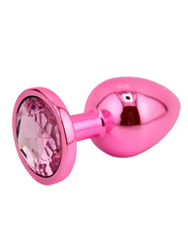 Розовая алюминиевая анальная пробка Large