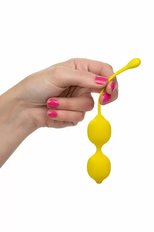 Оригинальные вагинальные шарики Kegel Training Set Lemon в форме лимонов - желтый