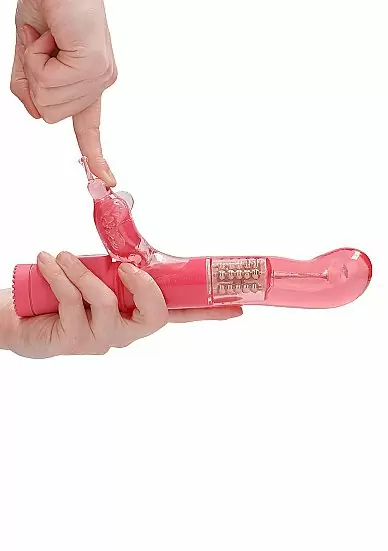 ВИБРАТОР КРОЛИК ROTATING BUTTERFLY - розовый