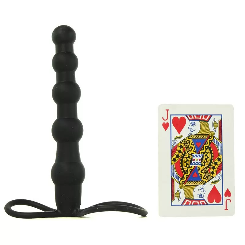 Насадка Double Rider для двойного проникновения с кольцами на пенис и мошонку – черный