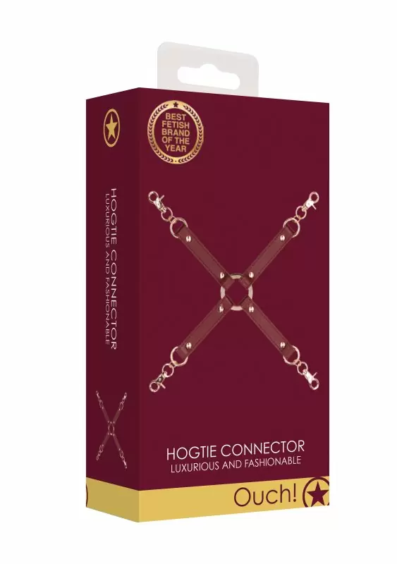 Фиксатор для БДСМ-игр из искусственной кожи Ouch Halo - Hogtie Connector - Burgundy