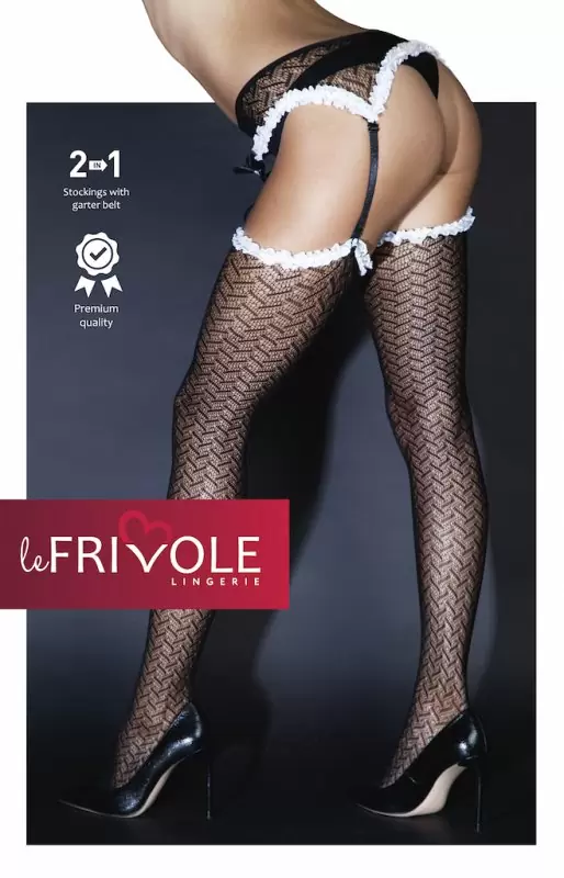 Чулки с поясом и белой окантовкой (Sense)