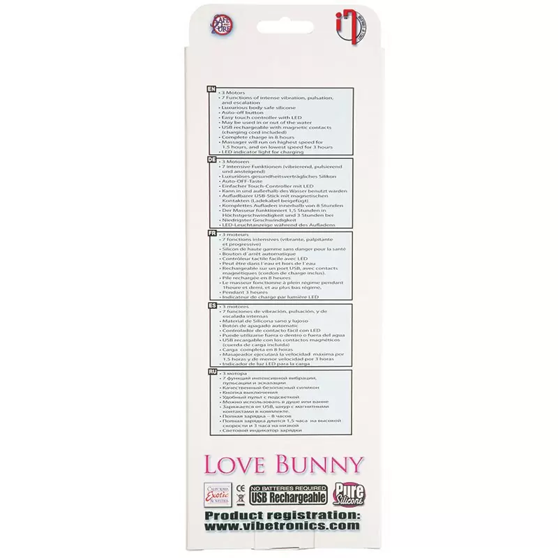 Вибромассажер Body & Soul Love Bunny со стимуляцией клитора – фиолетовый