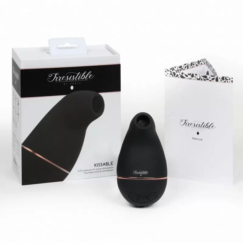 Бесконтактный стимулятор клитора Irresistible Kissable Black, 11 см, силикон, черный