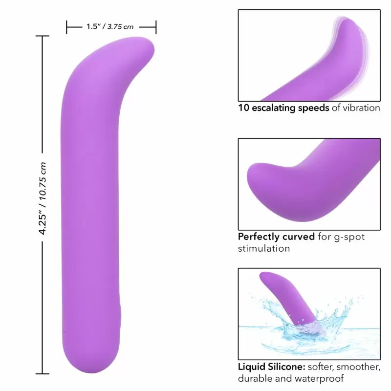 Изогнутый вибратор Bliss Liquid Silicone Mini G Vibe, 10,75 см, силикон, фиолетовый 
