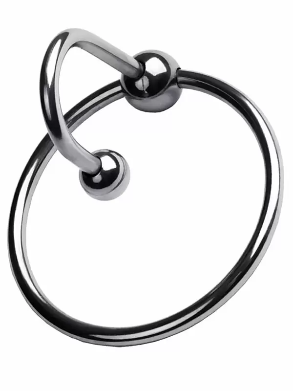 Кольцо на головку пениса TOYFA Metal с уретральным стоппером – серебристый