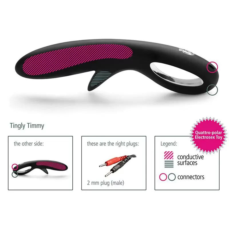 Массажер с электростимуляцией Tingly Timmy со стимуляцией клитора – черный