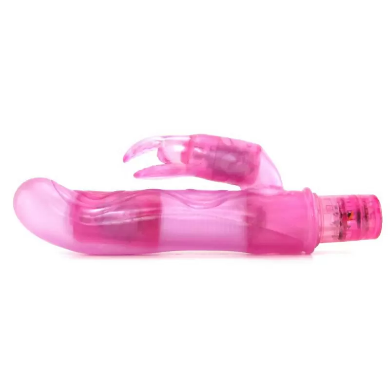 Сгибаемый вибромассажер со стимулятором клитора Bendies Bounding Bunny – розовый