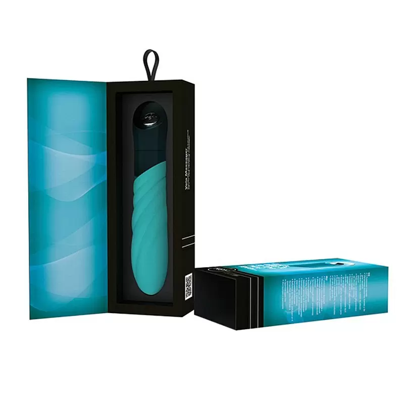 Дизайнерский вибратор Vela с элегантным рельефом - Blue