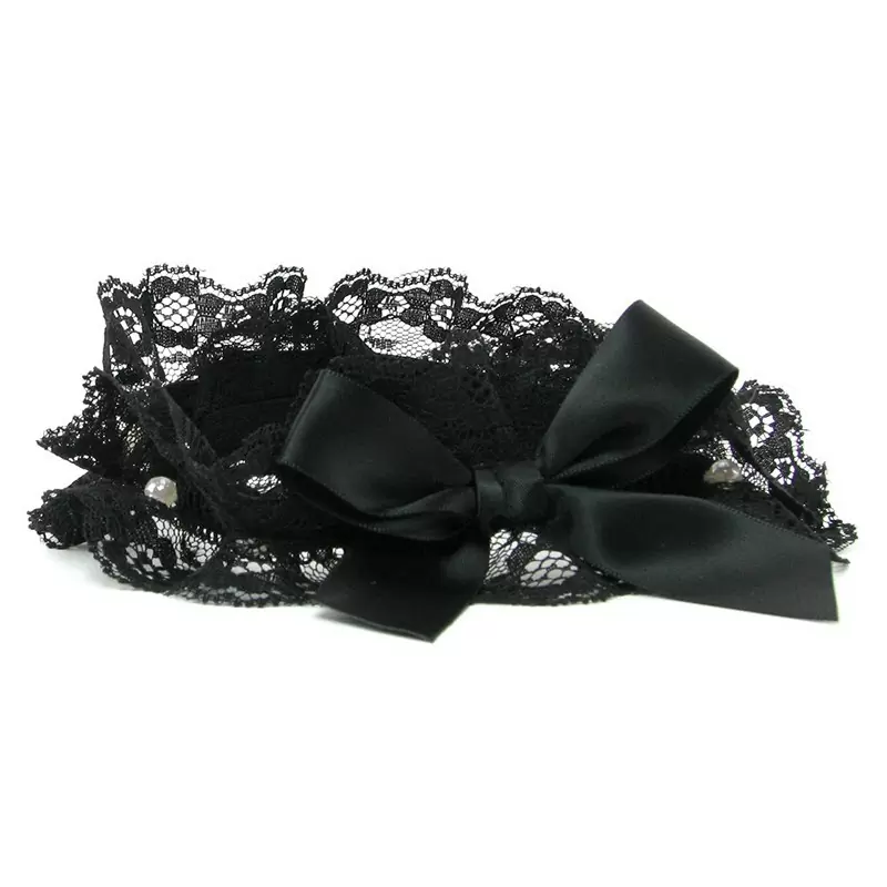 Подвязка на ногу Playful in Pearls Pearl Garter – черная