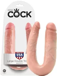 Фаллоимитатор двухголовый U-образный Double Trouble Large большой – телесный