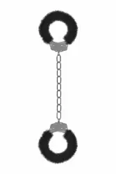Металлические наножники с меховой обивкой для щиколоток Furry Ankle Cuffs (черные)