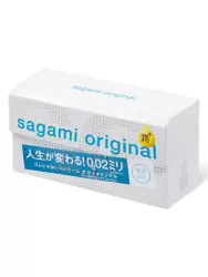 Гладкие презервативы Sagami Original 002 Extra Lub, полиуретановые, с увеличенным количеством смазки 12 шт.