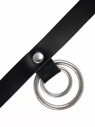 Чокер-ошейник Pecado BDSM, кольцо в кольце, натуральная кожа, чёрный