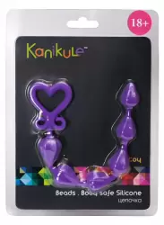 Анальная цепочка My Toy со звеньями в виде сердечек - фиолетовая