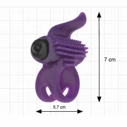 Эрекционное виброкольцо Bullet Lastic Ring с стимулятором клитора - фиолетовый