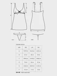 Бежевая кружевная сорочка и стринги Caramella (Obsessive) – S/M