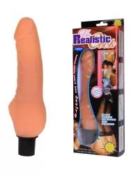 Водонепроницаемый вибратор-реалистик с нижним утолщением The Realistic Cock – телесный