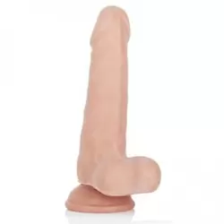 Вибромассажер-реалистик с пульсацией Caesar Treasure на присоске – телесный