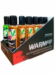 Набор массажных масел JoyDivision WARMup: Зеленое яблоко и Экзотические фрукты, разогревающие, 12 шт по 150 мл