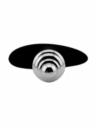 Серебряная ребристая анальная пробка для ношения (Small)