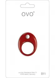 Эрекционное кольцо Ovo  B11 с вибрацией – красный