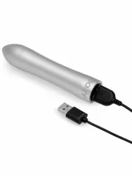 Футуристичная вибропуля Doxy Bullet серебряная, 7 режимов, 12 см, алюминий, серебристый