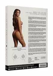 Боди с открытыми чашками, гартерами и наклейкой на грудь Shots toys, S/XL