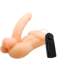 Реалистичный вибратор Baile Temptation Bigger man, 17,5 см, с миниторсом, с проводным пультом, телесный