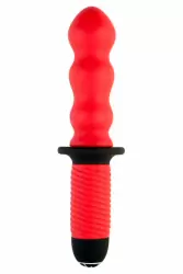 Волнистый анальный вибратор с двойным мотором TOYFA Black&Red – красный