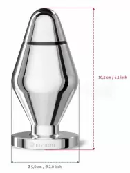 Анальный стимулятор Mystim John L, для подключения к источнику электроимпульсов, 10,5 см, серебристый