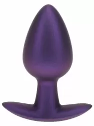 Гладкая анальная пробка Shots toys, 7,9 см, силикон, фиолетовый металлик