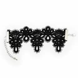 Черный кружевной браслет ручной работы Dolce Piccante Delicati 2 - S/M