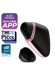 Вакуумно-волновой стимулятор клитора Satisfyer Love Triangle, управление через приложение, 9 см, черный