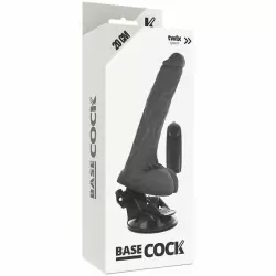 Вибромассажер с пультом управления BASECOCK REALISTIC VIBRATOR REMOTE CONTROL BLACK 20CM