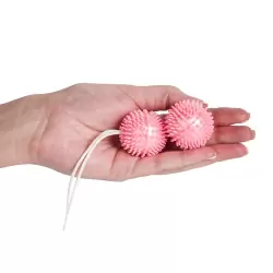 Вагинальные шарики-ёжики Plastic Ball – розовые
