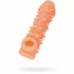 Реалистичная насадка на пенис с бугорками «Cock sleeve» (большая), Kokos