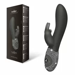 Великолепный вибромассажёр с кристаллами The Rabbit Company The Classic Rabbit Crystalized – чёрный